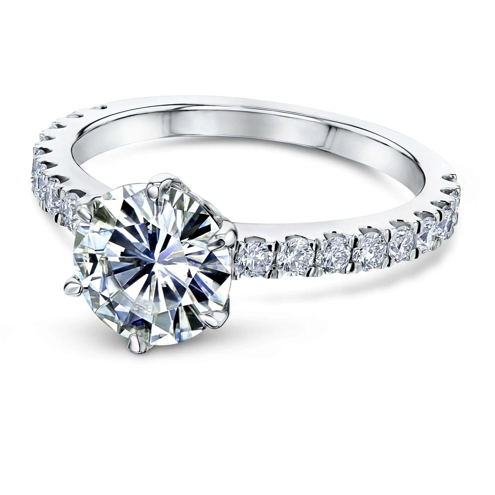 6-Prong 1.9ct Forever One Moissanite Ring