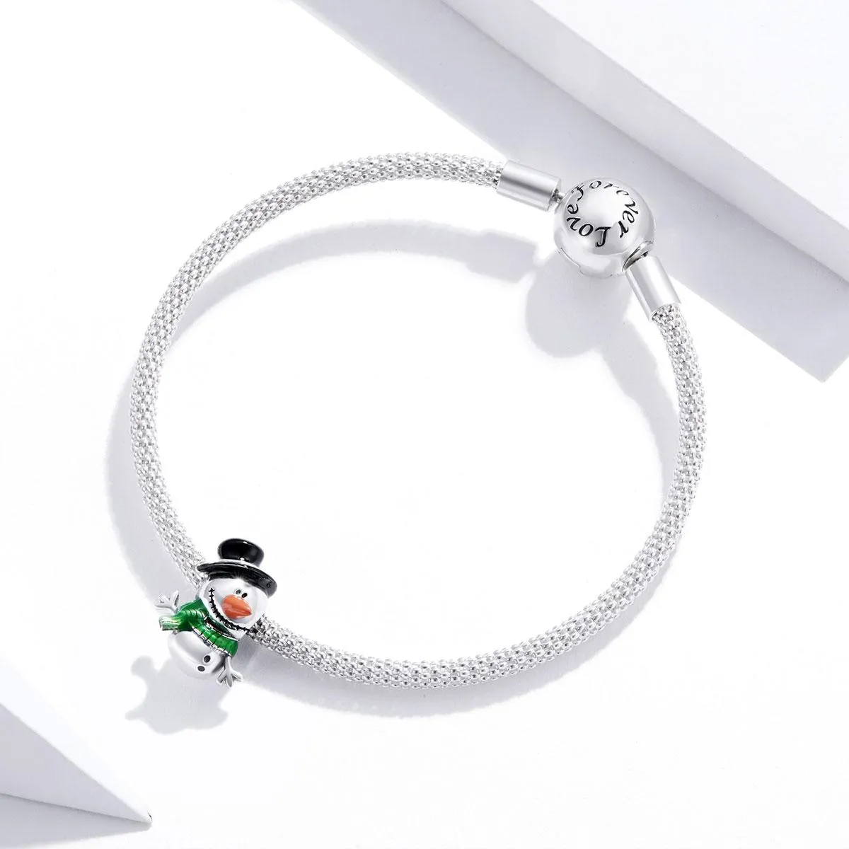 925 Sterling Silver Snowman Beads For Diy Bracelets & Necklaces