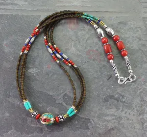 Amber Tibetan Beaded necklace