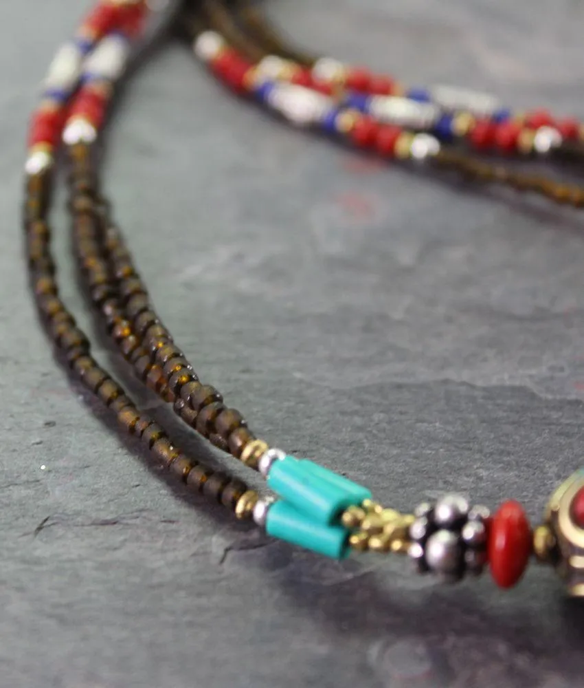 Amber Tibetan Beaded necklace