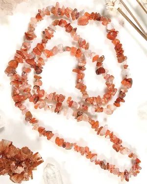 Carnelian Chip Necklace 36"
