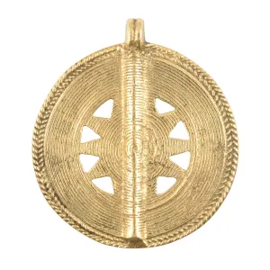 Casting Pendants-Brass Disc-58x55mm Sun Pattern-Quantity 1