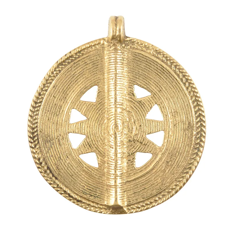 Casting Pendants-Brass Disc-58x55mm Sun Pattern-Quantity 1