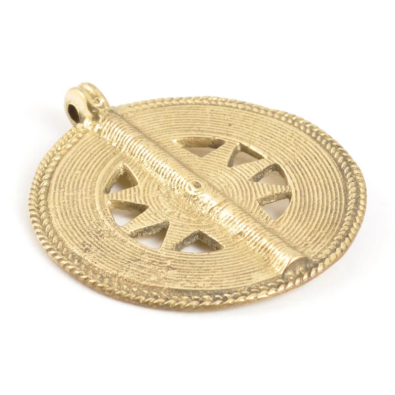 Casting Pendants-Brass Disc-58x55mm Sun Pattern-Quantity 1