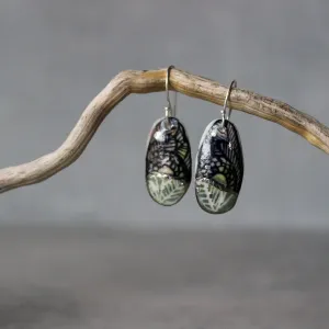 Ceramic Earrings Painted Detail #7
