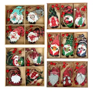 Christmas Gnomes Wooden Pendants Christmas Decorations For Home Xmas Tree Christmas Ornaments Navidad Decor