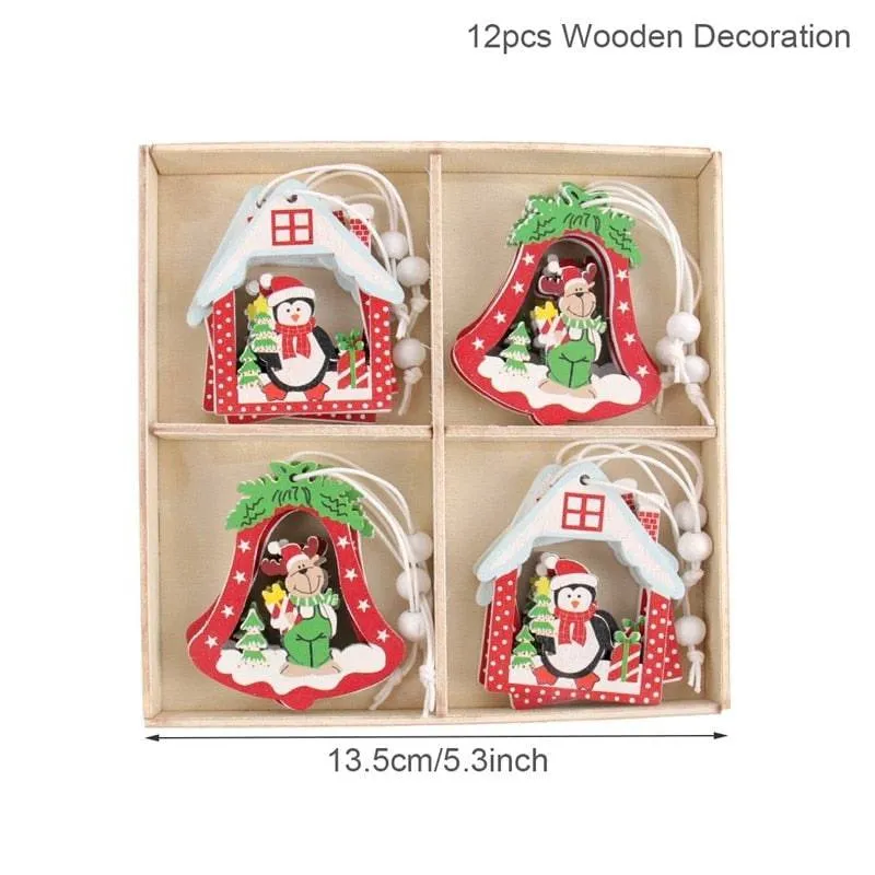 Christmas Gnomes Wooden Pendants Christmas Decorations For Home Xmas Tree Christmas Ornaments Navidad Decor