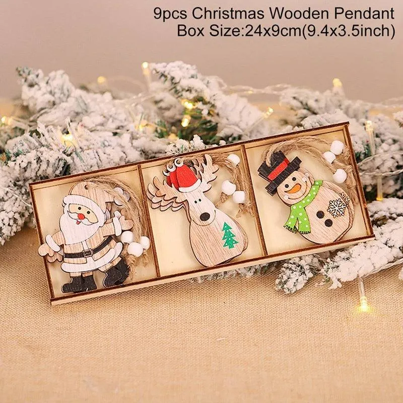 Christmas Gnomes Wooden Pendants Christmas Decorations For Home Xmas Tree Christmas Ornaments Navidad Decor