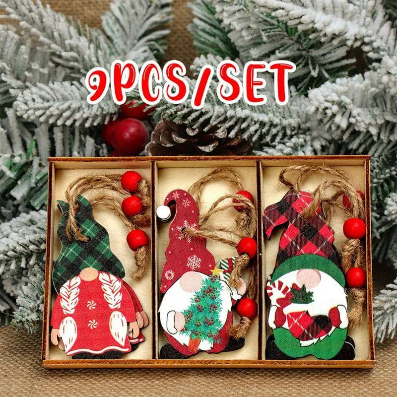 Christmas Gnomes Wooden Pendants Christmas Decorations For Home Xmas Tree Christmas Ornaments Navidad Decor