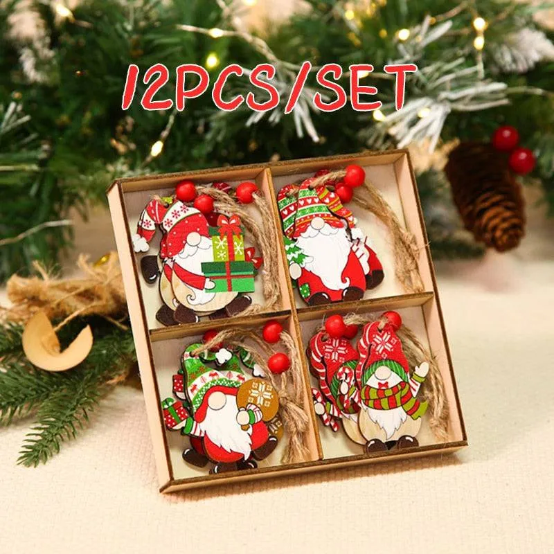 Christmas Gnomes Wooden Pendants Christmas Decorations For Home Xmas Tree Christmas Ornaments Navidad Decor