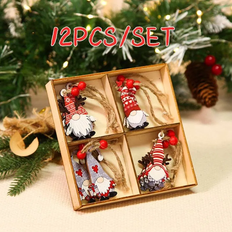 Christmas Gnomes Wooden Pendants Christmas Decorations For Home Xmas Tree Christmas Ornaments Navidad Decor