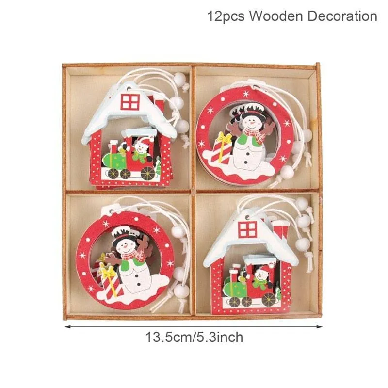 Christmas Gnomes Wooden Pendants Christmas Decorations For Home Xmas Tree Christmas Ornaments Navidad Decor
