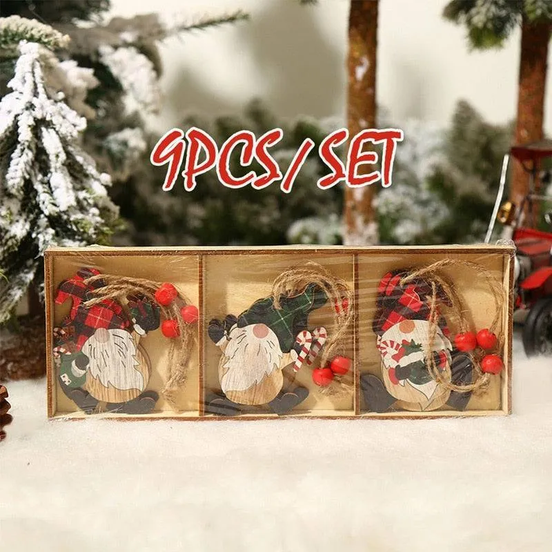 Christmas Gnomes Wooden Pendants Christmas Decorations For Home Xmas Tree Christmas Ornaments Navidad Decor