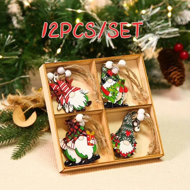 Christmas Gnomes Wooden Pendants Christmas Decorations For Home Xmas Tree Christmas Ornaments Navidad Decor