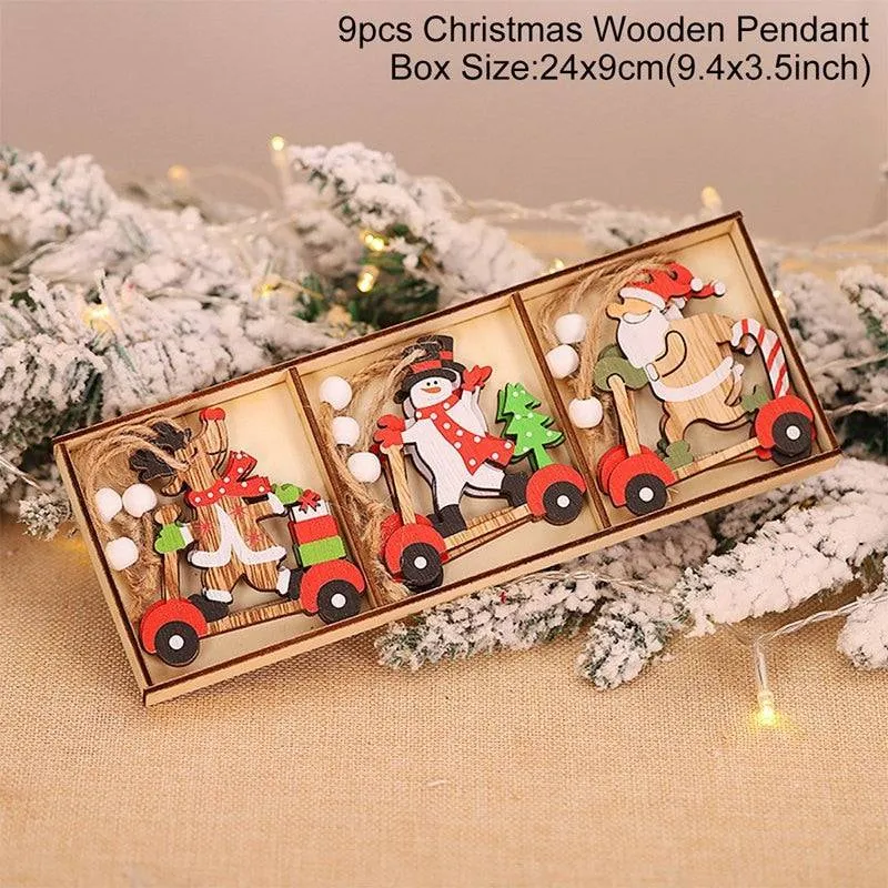 Christmas Gnomes Wooden Pendants Christmas Decorations For Home Xmas Tree Christmas Ornaments Navidad Decor