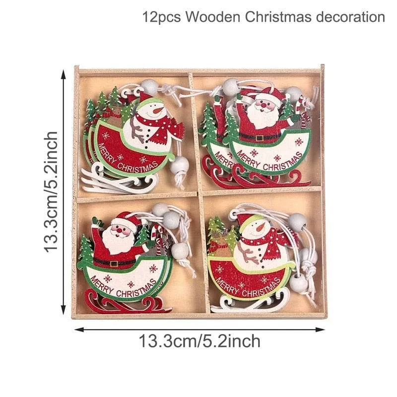 Christmas Gnomes Wooden Pendants Christmas Decorations For Home Xmas Tree Christmas Ornaments Navidad Decor
