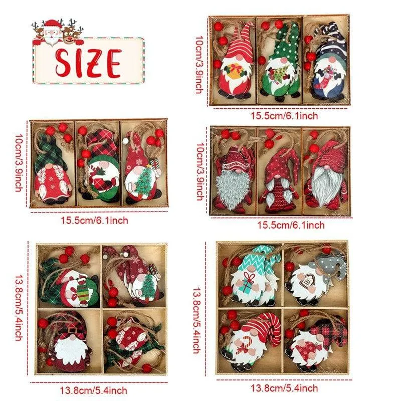 Christmas Gnomes Wooden Pendants Christmas Decorations For Home Xmas Tree Christmas Ornaments Navidad Decor