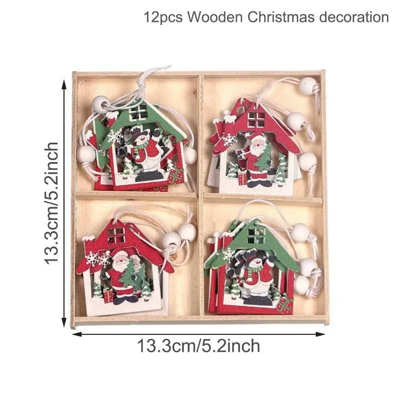 Christmas Gnomes Wooden Pendants Christmas Decorations For Home Xmas Tree Christmas Ornaments Navidad Decor