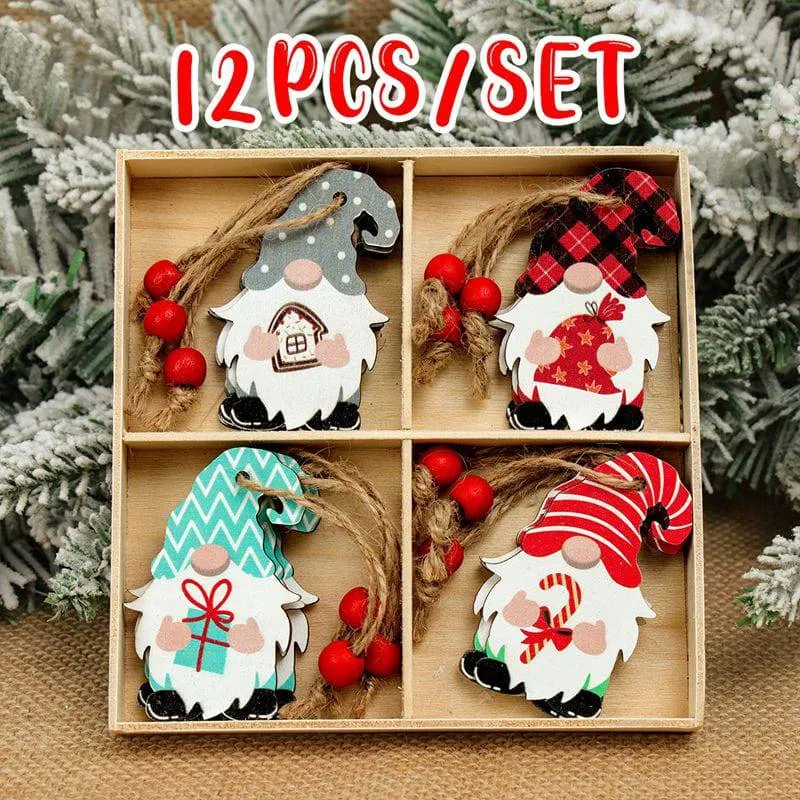 Christmas Gnomes Wooden Pendants Christmas Decorations For Home Xmas Tree Christmas Ornaments Navidad Decor