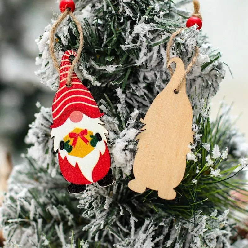 Christmas Gnomes Wooden Pendants Christmas Decorations For Home Xmas Tree Christmas Ornaments Navidad Decor