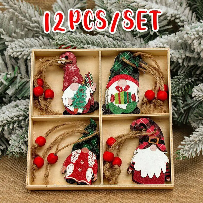 Christmas Gnomes Wooden Pendants Christmas Decorations For Home Xmas Tree Christmas Ornaments Navidad Decor
