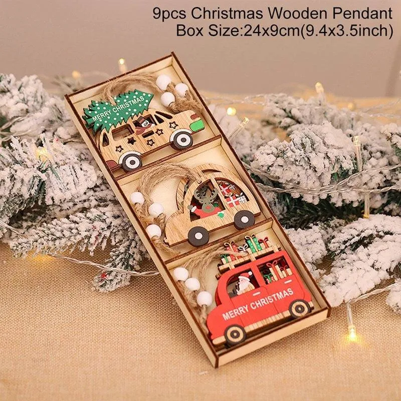 Christmas Gnomes Wooden Pendants Christmas Decorations For Home Xmas Tree Christmas Ornaments Navidad Decor