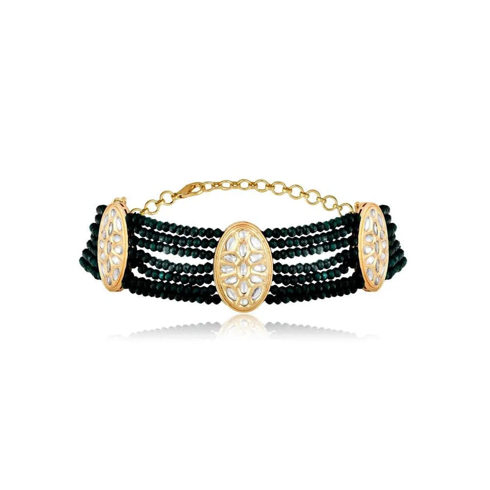 Curio Cottage Meira Green Stones and Kundan Choker