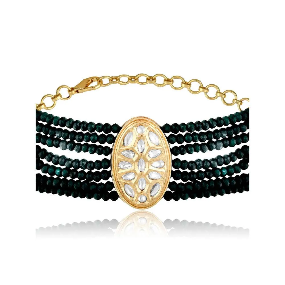 Curio Cottage Meira Green Stones and Kundan Choker
