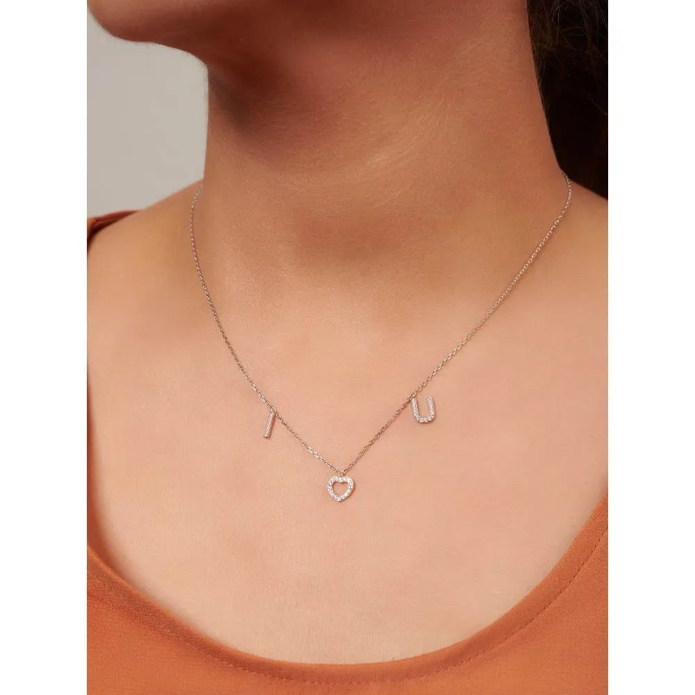 Curio Cottage Pure Silver I Love U Necklace