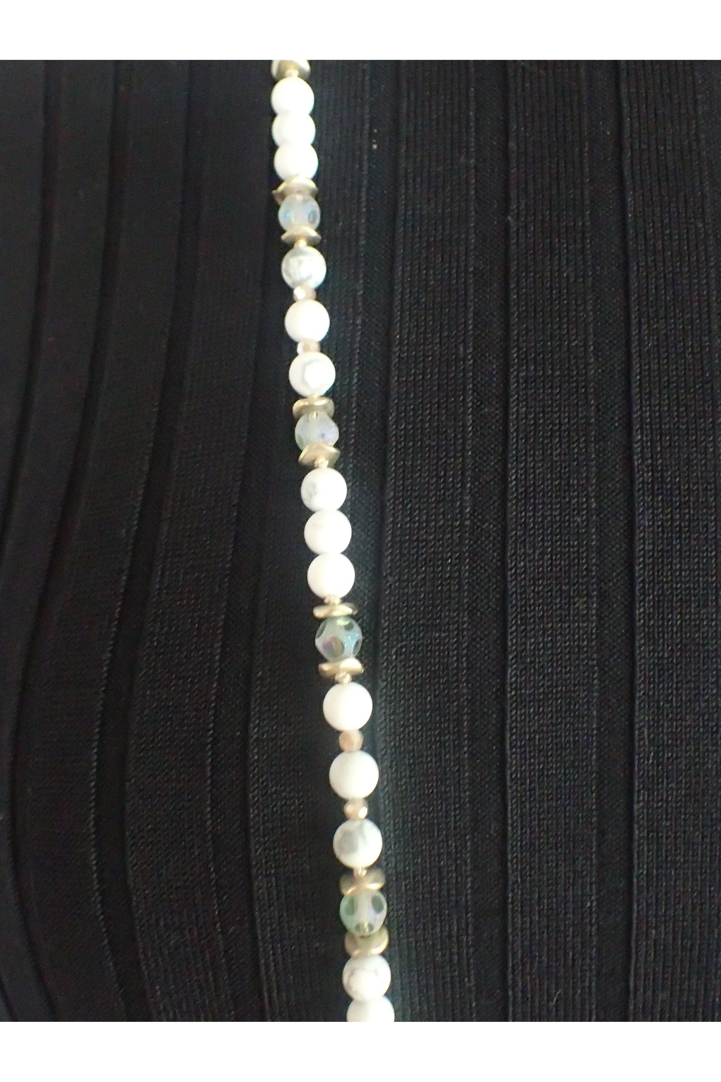 Emma Natural Stone And Crystal Beaded Long Necklace - Two Colors