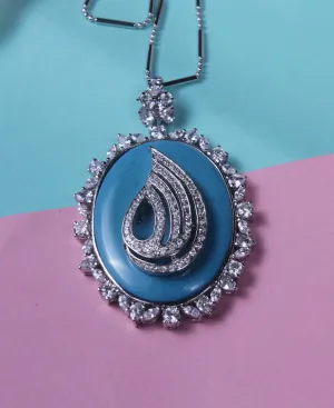 Feroza Centred Handcrafted Allah Pendant