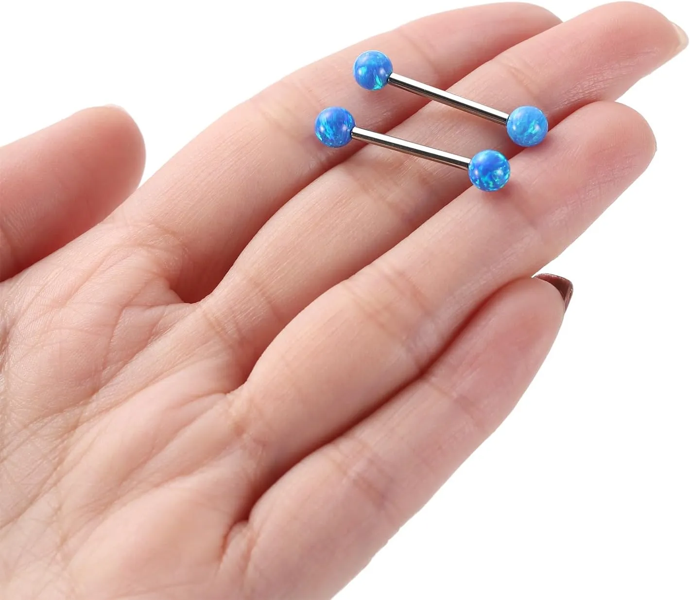 FUNLMO 1 Pair Nipple Rings G23 Titanium Nipple Piercing Jewelry Tongue Rings Internally Threaded Nipple Jewelry Bridge Piercing Jewelry 16G 14G 12G 12mm-18mm