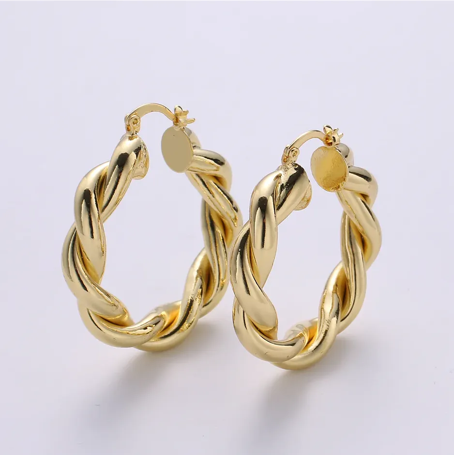 Gold Filled Twisted Hoop Earrings