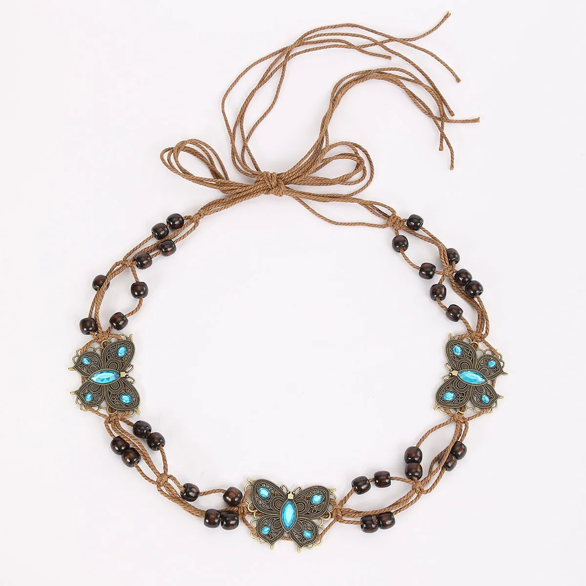 Handmade Weaving Wood Beaded Belt
