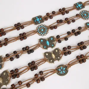 Handmade Weaving Wood Beaded Belt