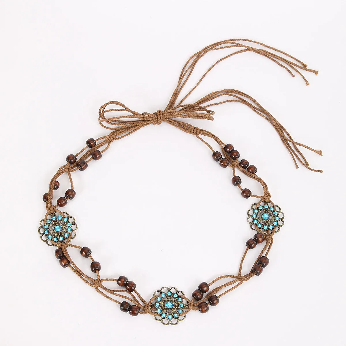 Handmade Weaving Wood Beaded Belt