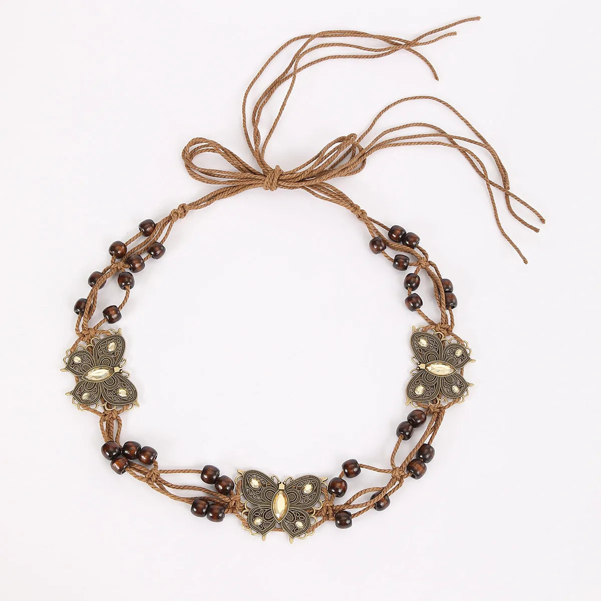 Handmade Weaving Wood Beaded Belt