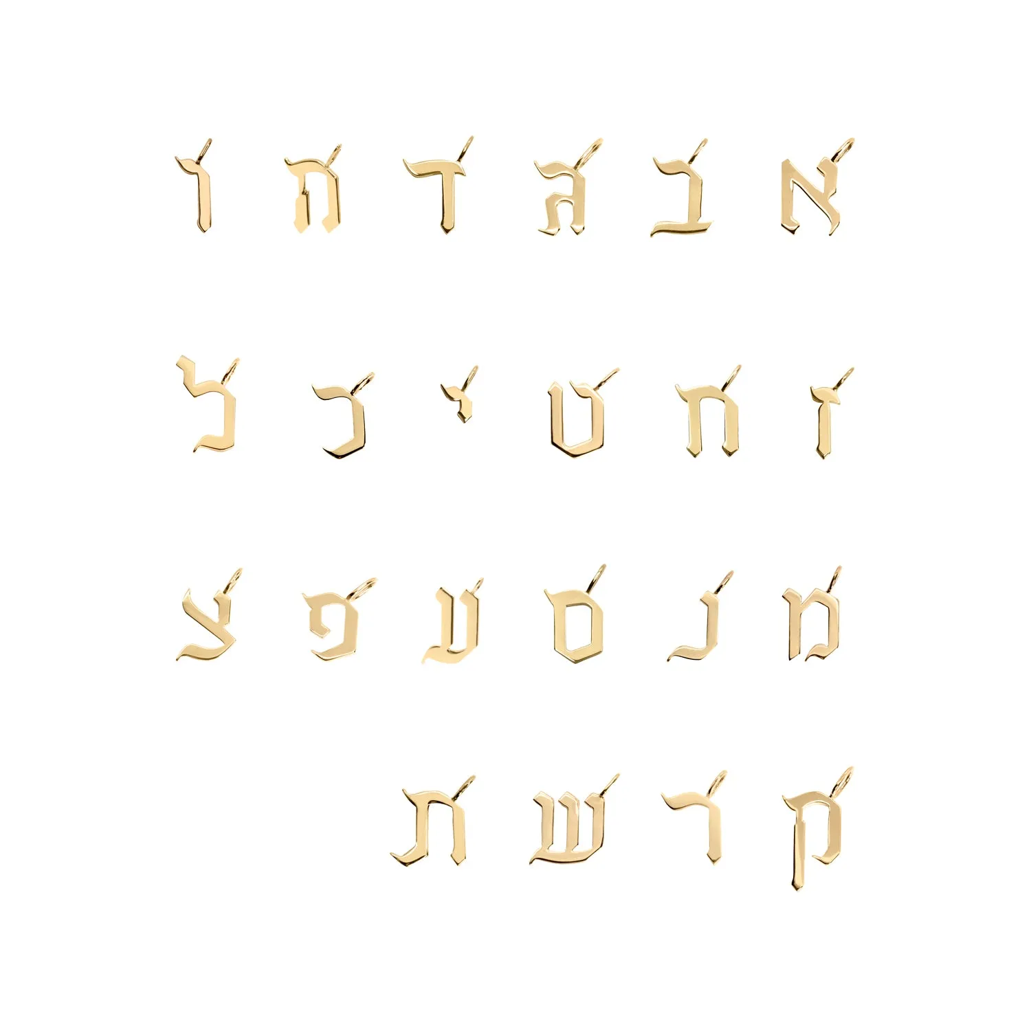 Letter Pendant -Small Aleph-Bet Encrusted Pendant Black Diamonds