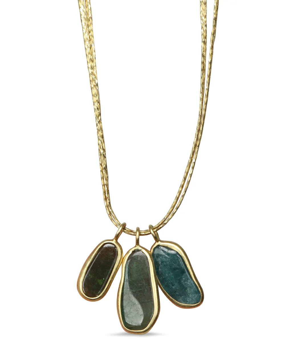 Mixed Tourmaline Cluster Cord Necklace