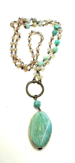 Multi Faceted Agate Stone Necklace