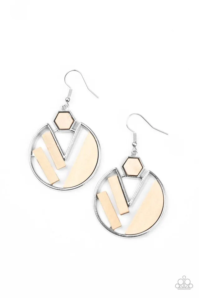 Paparazzi Earring ~ Petrified Posh - White