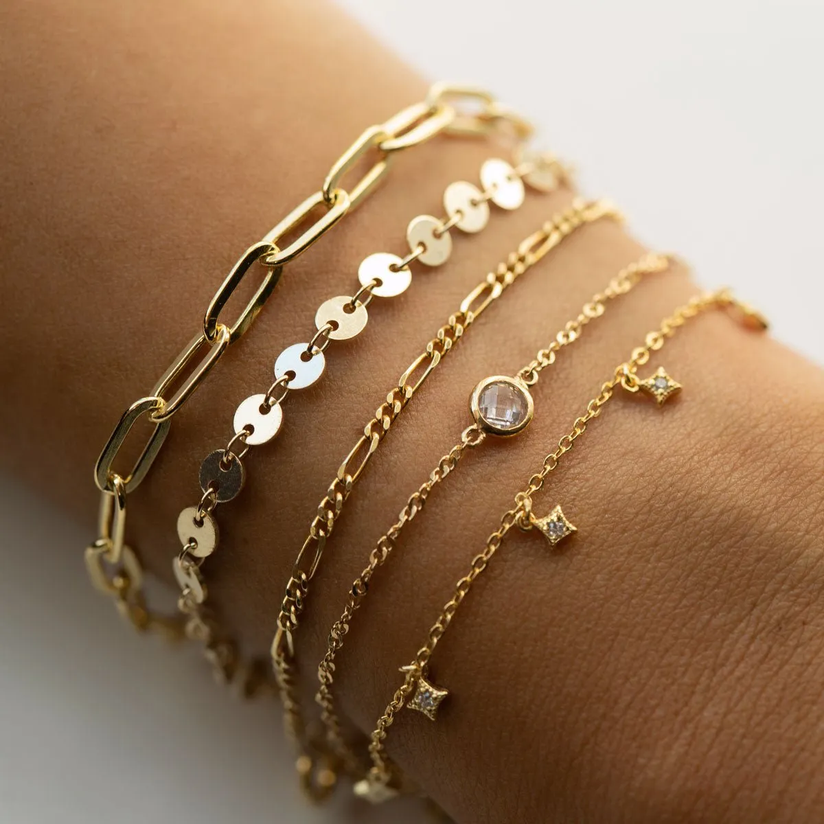 Solitaire Singapore Chain Bracelet
