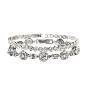 Sophia Halo CZ & Regal Tennis Bracelets