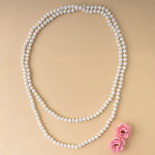 White Crystal 60" Layering Necklace